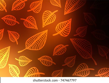 Dark Orange vector natural elegant pattern. Ethnic elegant natural pattern with gradient. Hand painted design for web, leaflet, textile.