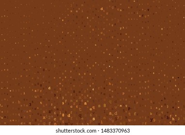 Dark Orange vector pattern with ABC symbols. Colored alphabet signs with gradient on white background. Pattern for school, grammar websites.