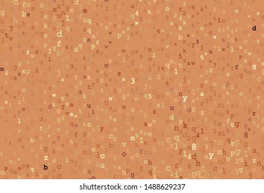 Dark Orange vector pattern with ABC symbols. Modern geometrical illustration with ABC english symbols. Smart design for promotion of university.