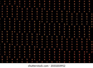Dark orange vector pattern with ABC symbols. Colored alphabet signs with gradient on white background. Smart design for your business advert of university.
