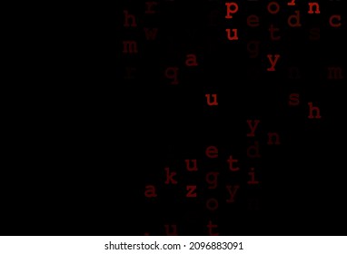 Dark orange vector pattern with ABC symbols. Blurred design in simple style with signs of alphabet. The pattern can be used for ad, booklets, leaflets of education.