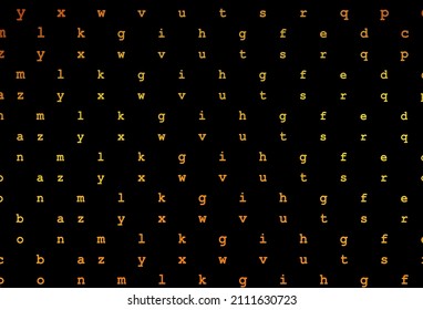 Dark orange vector pattern with ABC symbols. Colored alphabet signs with gradient on white background. The pattern can be used for school, grammar websites.