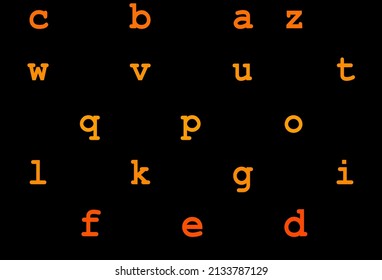Dark orange vector pattern with ABC symbols. Shining colorful illustration with isolated letters. The pattern can be used for ad, booklets, leaflets of education.