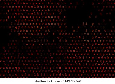 Dark orange vector pattern with ABC symbols. Modern geometrical illustration with ABC english symbols. The pattern can be used for school, grammar websites.