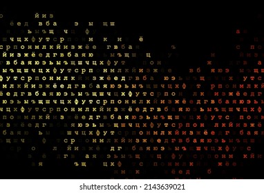 Patrón vector naranja oscuro con símbolos ABC. Ilustración abstracta con alfabeto latino de color. Mejor diseño para tu anuncio, afiche, cartel de la universidad.