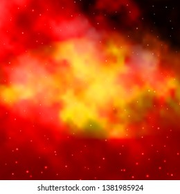 Dark Orange vector pattern with abstract stars. Shining colorful illustration with small and big stars. Pattern for websites, landing pages.