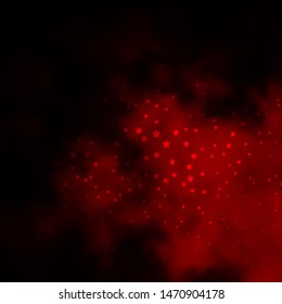 Dark Orange vector pattern with abstract stars. Colorful illustration in abstract style with gradient stars. Theme for cell phones.