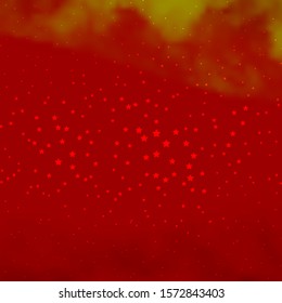 Dark Orange vector pattern with abstract stars. Decorative illustration with stars on abstract template. Pattern for wrapping gifts.