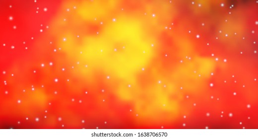 Dark Orange vector pattern with abstract stars. Decorative illustration with stars on abstract template. Pattern for new year ad, booklets.