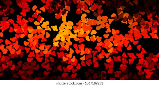 Dark orange vector pattern with abstract shapes. Colorful abstract forms with gradient in simple style. Background for cell phones.