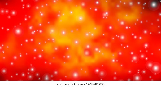Dark Orange vector pattern with abstract stars. Decorative illustration with stars on abstract template. Design for your business promotion.