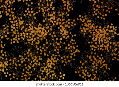 Dark Orange vector pattern with artificial intelligence network. Shining illustration with AI shapes on abstract template. Design for depiction of cyber innovations.