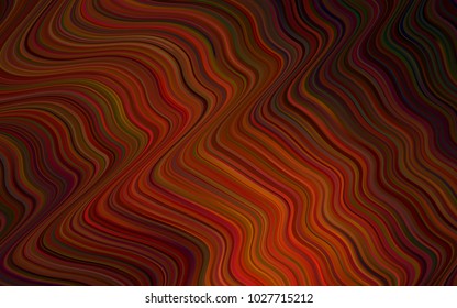 Dark Orange vector pattern with bent ribbons. Creative illustration in halftone memphis style with gradient. A completely new memphis design for your business.