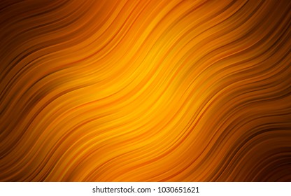 Dark Orange vector pattern with bent ribbons. An elegant bright illustration with gradient. The template for cell phone backgrounds.