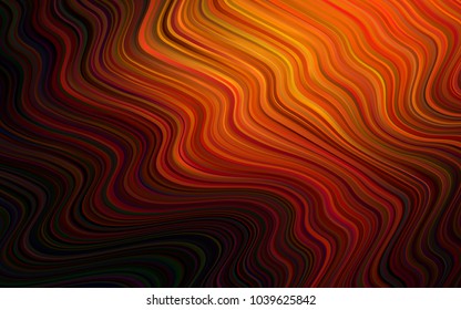 Dark Orange vector pattern with bent lines. A vague circumflex abstract illustration with gradient. Memphis style for your business design.