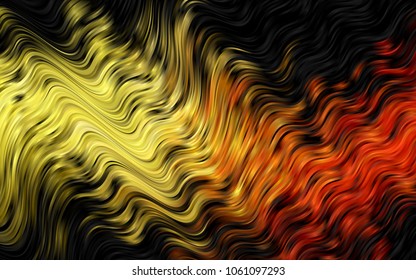 Dark Orange vector pattern with bent lines. A vague circumflex abstract illustration with gradient. Marble design for your web site.