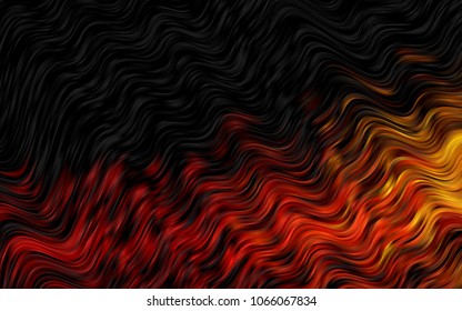 Dark Orange vector pattern with bent lines. Geometric illustration in marble style with gradient.  Brand-new design for your ads, poster, banner.