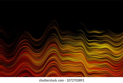 Dark Orange vector pattern with bent ribbons. Modern gradient abstract illustration with bandy lines. The elegant pattern for brand book.