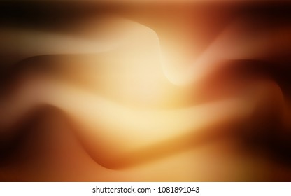 Dark Orange vector pattern with bent ribbons. Shining illustration, which consist of blurred lines, circles. Textured wave pattern for backgrounds.