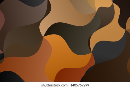 Dark Orange vector pattern with bent ribbons. Creative illustration in halftone marble style with gradient. New composition for your brand book.