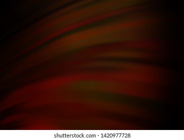 Dark Orange vector pattern with bent ribbons. Blurred geometric sample with gradient bubbles.  Textured wave pattern for backgrounds.
