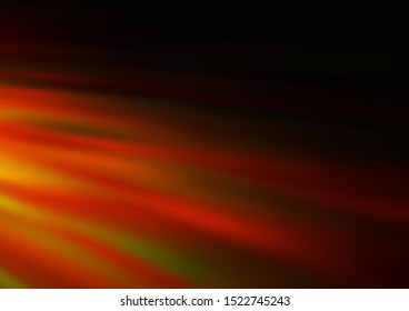 Dark Orange vector pattern with bent ribbons. Blurred geometric sample with gradient bubbles.  New composition for your brand book.