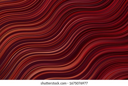 Dark Orange vector pattern with bent ribbons. Modern gradient abstract illustration with bandy lines. A completely new memphis design for your business.