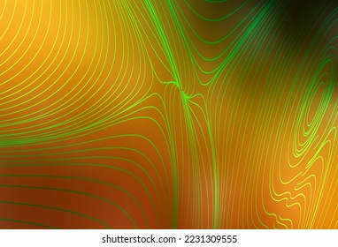Dark Orange vector pattern with bent lines. Colorful illustration in abstract style with gradient. Pattern for your business design.