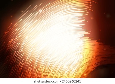 Dark Orange vector pattern with bent lines. A shining illustration, which consists of curved lines. Background for cell phone screens.