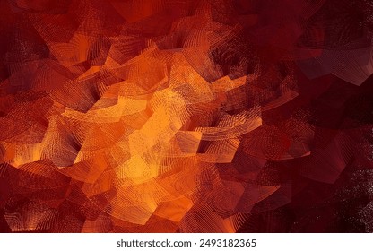 Dark Orange vector pattern with bent lines. Glitter abstract illustration with wry lines. New composition for your brand book.