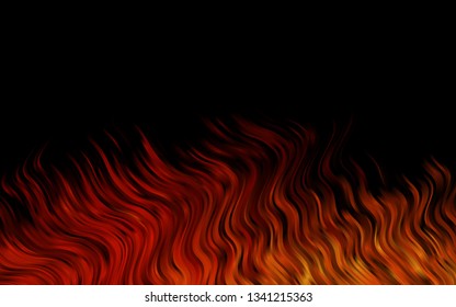 Dark Orange vector pattern with bubble shapes. Glitter abstract illustration with wry lines. Pattern for your business design.