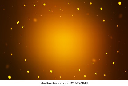 Dark Orange vector pattern with christmas snowflakes. Blurred decorative design in xmas style with snow. The template can be used as a new year background.