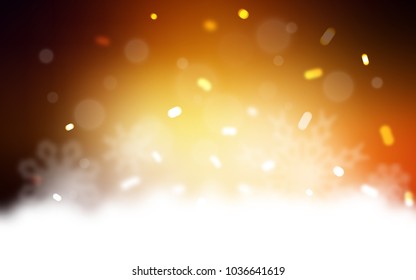 Dark Orange vector pattern with christmas snowflakes. Modern geometrical abstract illustration with crystals of ice. The pattern can be used for new year ad, booklets.