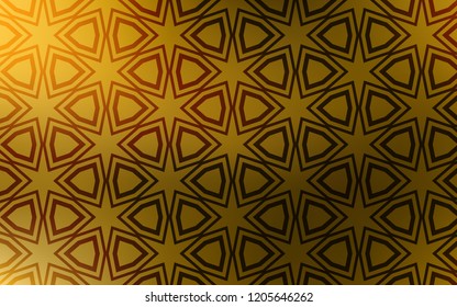 Dark Orange vector pattern with christmas stars. Shining colored illustration with stars. Best design for your ad, poster, banner.