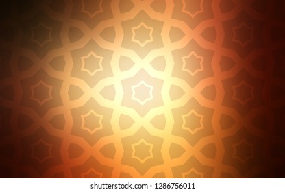 Dark Orange vector pattern with christmas stars. Modern geometrical abstract illustration with stars. Pattern for new year ad, booklets.