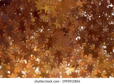 Dark Orange vector pattern with christmas stars. Stars on blurred abstract background with gradient. Pattern for astrology websites.