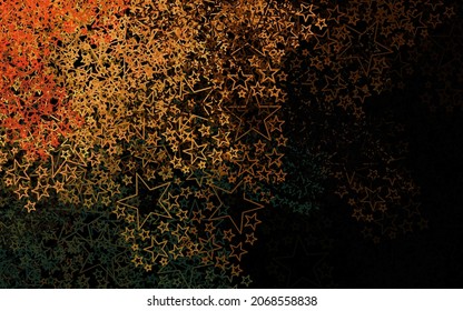 Dark Orange vector pattern with christmas stars. Shining colored illustration with stars. Pattern for astrology websites.