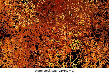 Dark Orange vector pattern with christmas stars. Shining colored illustration with stars. Best design for your ad, poster, banner.