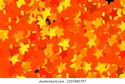 Dark Orange vector pattern with christmas stars. Shining colored illustration with stars. Smart design for your business advert.