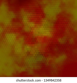 Dark Orange vector pattern with circles. Illustration with set of shining colorful abstract spheres. Pattern for business ads.