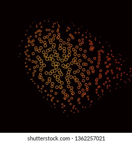 Dark Orange vector pattern with circles. Glitter abstract illustration with colorful drops. Pattern for business ads.
