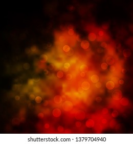Dark Orange vector pattern with circles. Abstract decorative design in gradient style with bubbles. Design for posters, banners.