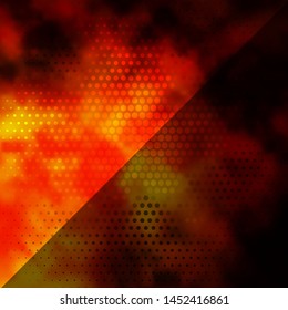 Dark Orange vector pattern with circles. Illustration with set of shining colorful abstract spheres. Design for your commercials.