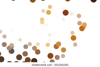Dark Orange vector pattern with colored spheres. Geometric sample of repeating circles on white background in halftone style.