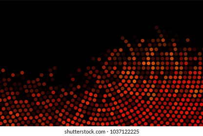 Dark Orange vector pattern with colored spheres. Geometric sample of repeating circles on white background in halftone style.