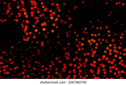 Dark Orange vector pattern with colored spheres. Geometric sample of repeating circles on white background in halftone style.