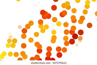 Dark Orange vector pattern with colored spheres. Geometric sample of repeating circles on white background in halftone style.