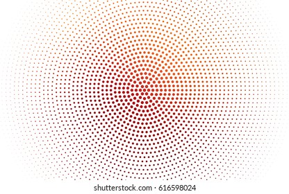 Dark Orange vector pattern with colored spheres. Geometric sample of repeating circles on white background in halftone style.