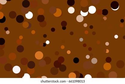 Dark Orange vector pattern with colored spheres. Geometric sample of repeating circles on white background in halftone style.