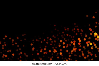 Dark Orange vector pattern with colored spheres. Geometric sample of repeating circles on white background in halftone style.